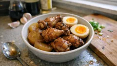 식초로 느끼함 잡는 닭봉 무조림 레시피—삶은 달걀까지 같이 졸여 밥반찬으로 딱