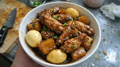 전기압력솥에 한 번에—닭날개 무조림, 무까지 촉촉하게 익히는 법